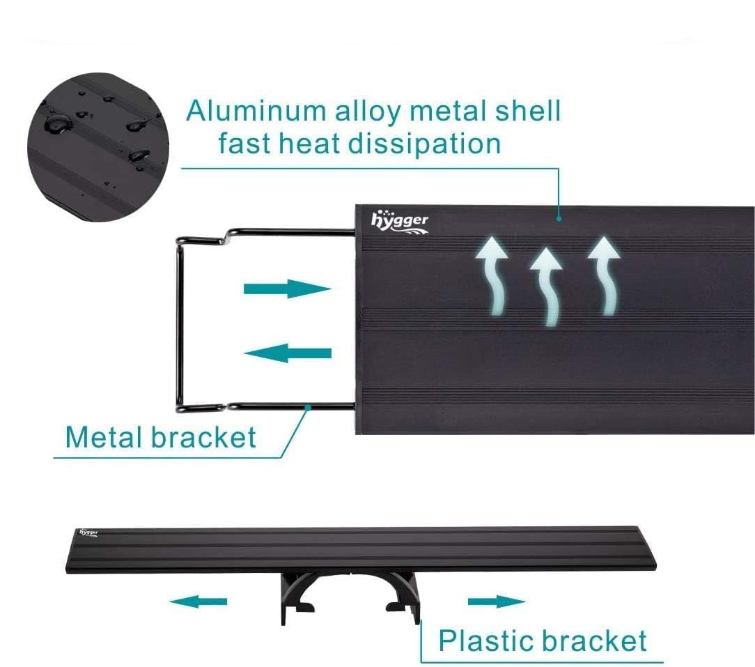 Hygger HG005 24/7 Mode Aquarium LED Light – Full Spectrum, Multi-Color, 24-55 Inch, Timer & DIY Mode
