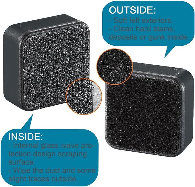 Aquarium Magnet Glass Cleaner, Magnetic Algaes Scrapers for 1/4 Inch Thick Small Glass Fish Tanks, Mini Cleaning Brush Scratch-Free Non-Slip Glass Scrubber