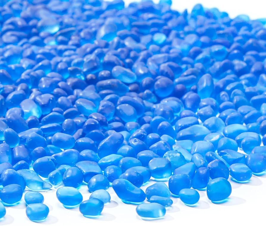 Blue Sea Glass Stones for aquarium and fish bowl